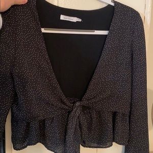 Nordstrom Polka Dot Tie Top
